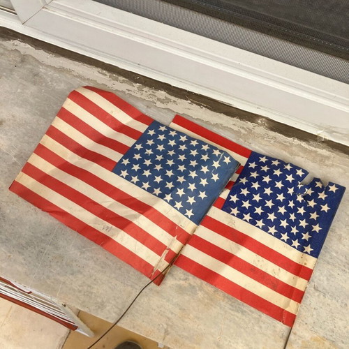 Paper flags used from Eisenhower's visit, set of 2