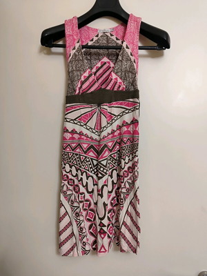 Bershka Boho-Chic Mini Dress sleeveless Small like new, ethnic print