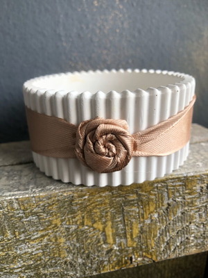 Handmade bomboniere decorative candle with satin rose new
