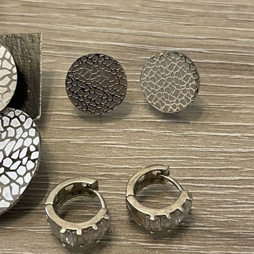 Earrings set of seven pairs stainless steel used