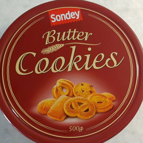 Sonday butter cookies metal tin used
