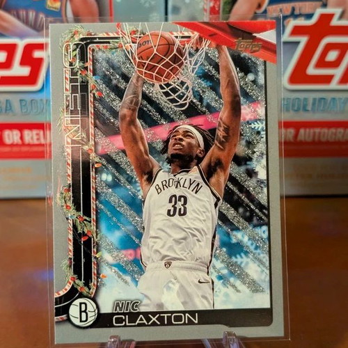 Nic Claxton silver glitter Topps NBA holiday 2025 card like new