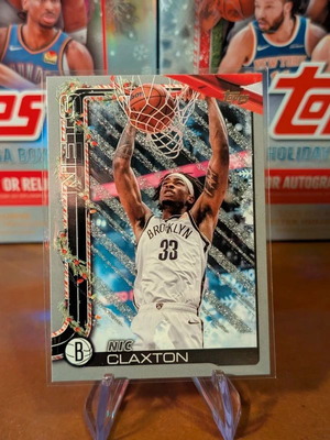 Nic Claxton silver glitter Topps NBA holiday 2025 card like new