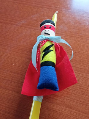 Easter candle new with flash doll