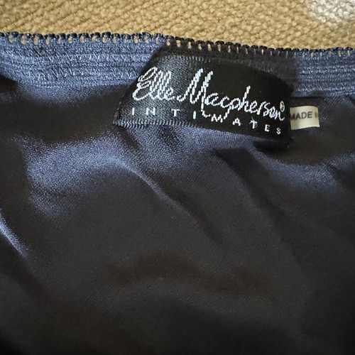 Elle MacPherson Intimates Silk Babydoll Set new, blue and silver