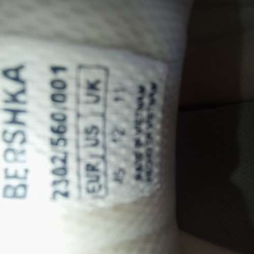 Bershka sneakers size 45 like new with anatomical sole, white and grey