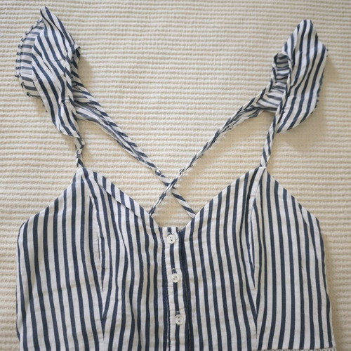 Summer striped dress H&M like new, white and blue, size XS