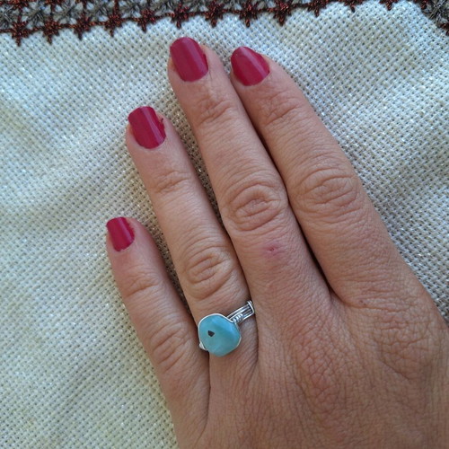 Larimar ring handmade, new, turquoise and silver