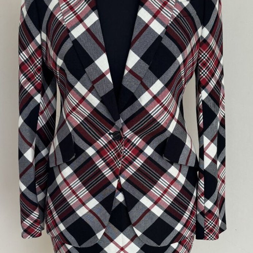 Alexander McQueen Tartan Blazer and Pencil Skirt Suit Medium, New