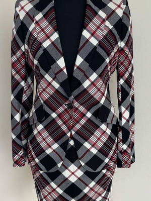 Alexander McQueen Tartan Blazer and Pencil Skirt Suit Medium, New