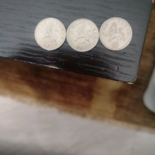 Coins used, pack of 4, British and Greek