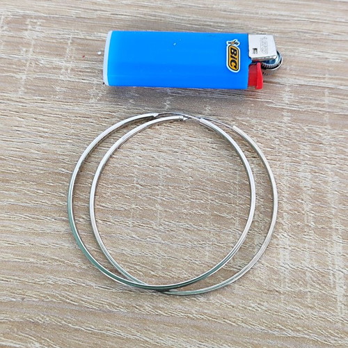 Silver 925 Hoop Earrings like new with hammered polygonal design