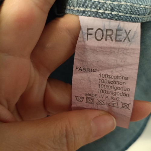Forex men's short-sleeve denim shirt like new, XXL, blue