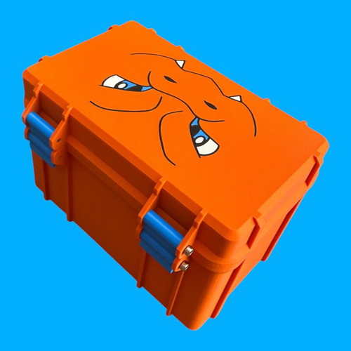 Charizard Pokémon card deckbox with top loaders, 3D printed