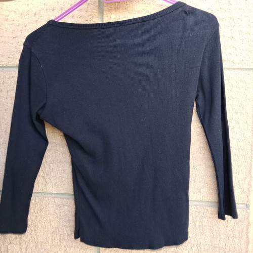 Long-sleeve blouse size S, black and blue