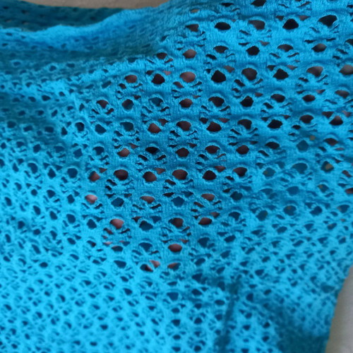 Beach dress perforated used, blue, Elizabeth George, size M