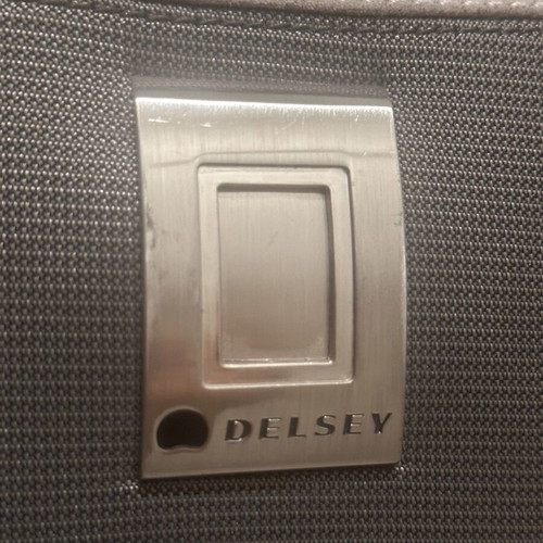 Delsey large travel suitcase like new, fabric with velour details