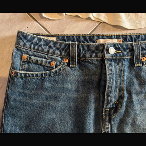 Levi's denim micro low rise skirt, 90s style