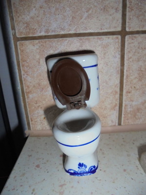 DeAgostini porcelain collectible miniature toilet cabin and cistern new