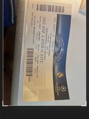 Real Madrid ticket vs APOEL FC used, original