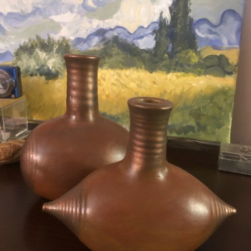 Vases by ceramist Panaretos like new, set of 2 pieces