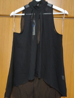 Black sheer blouse new Greek made