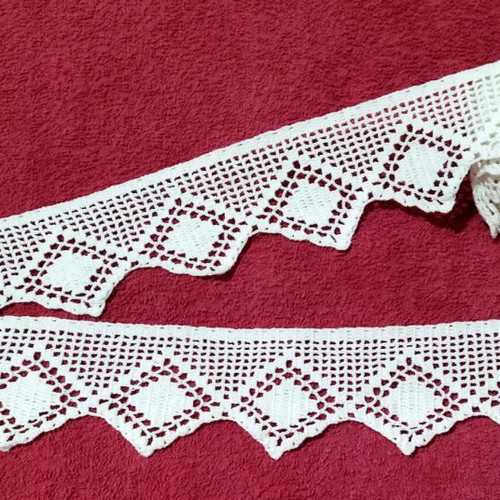 Handmade Crochet Lace 5.85 Meters New, White Cotton Thread