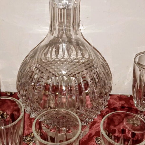 Crystal set for vintage 60s liqueur