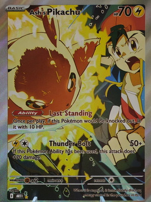 Ash's Pikachu Pokemon card