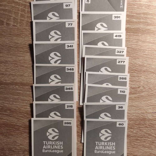 Panini Euro League Turkish Airlines 2024-25 stickers like new, pack of 18