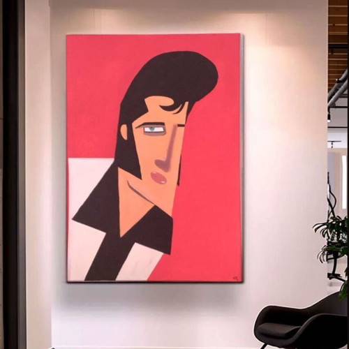 Painting on Canvas Acrylic Pop Art Elvis, new