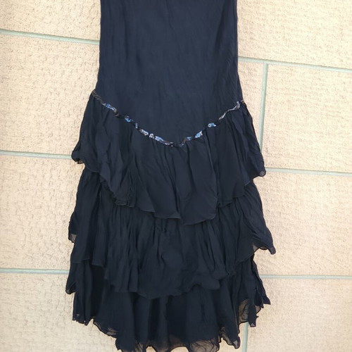 Mat Fashion black strapless dress or skirt with ruffles