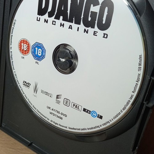 Django Unchained DVD like new, English subtitles