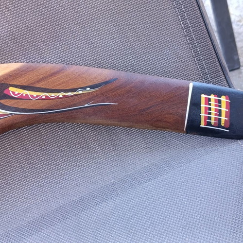 Authentic Aboriginal decorative handmade boomerang