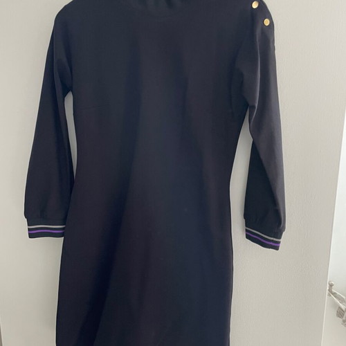 Forel dress like new, black with purple stripe on sleeve and collar