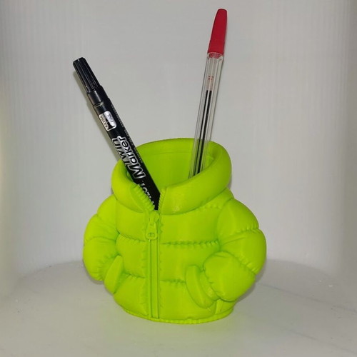 Puffer Jacket Pencil Holder 3D printed made to order
