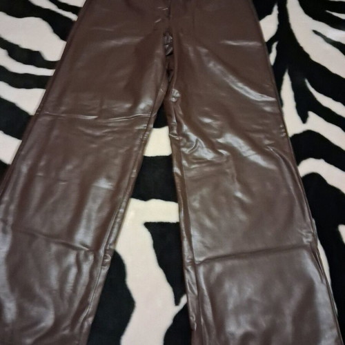Calzedonia leather pants brown like new, size L