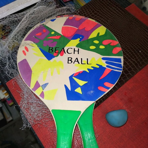 Wooden beach rackets with bright colors new