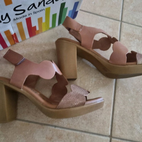 Oh My Sandals leather sandals like new, size 37, beige
