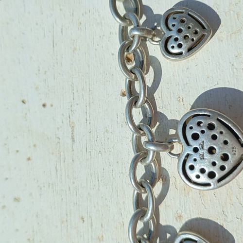 Folli Follie silver vintage bracelet like new with enamel and rubies