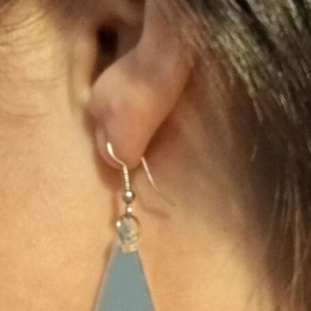 Earrings used, plastic with glitter