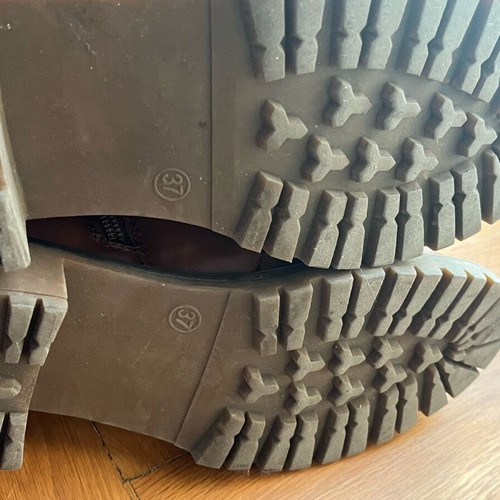 Brown boots used with laces and zipper