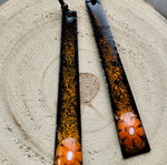 Handmade vintage enameled earrings with Murano glass