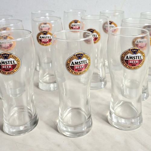 Amstel Beer Glasses set of 12, new