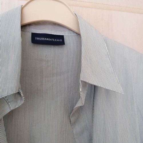Trussardi shirt size L like new, white and blue