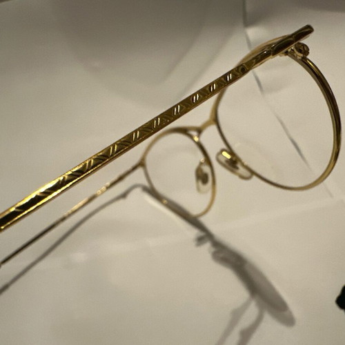 K&B 70372 Vintage Cat-Eye Eyeglasses Gold Metal Frame New