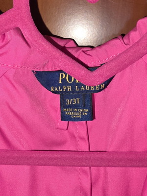 Polo Ralph Lauren girls' windbreaker jacket size 3T like new pink