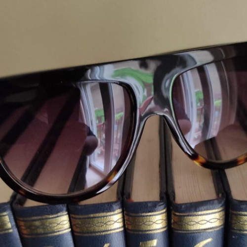 Women’s sunglasses new with case, black frame and brown lenses