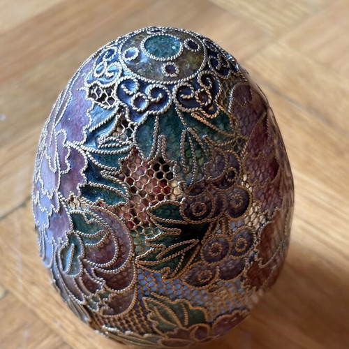 Russian handmade egg with enamel in like new condition