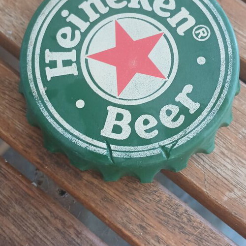 Heineken Bottle Opener large used, magnet missing
